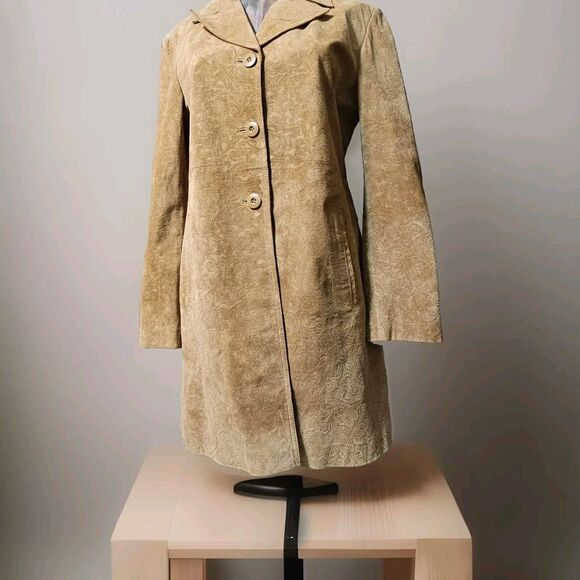 Wilson's Leather Maxima Women's Suede Caramel jacket Size L - Picture 3 of 15